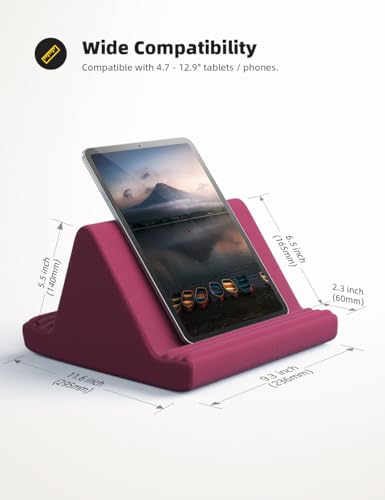 Image of Lamicall Tablet Pillow Stand iPad Bed Soft Holder for Lap 6 Viewing Angles | Soft, Relieve Neck Fatigue, 6 Viewing Angles, Sofa Tablet Dock for 4-13 inch iPad Pro Air Mini Kindle Galaxy Tab E-Reader Gifts