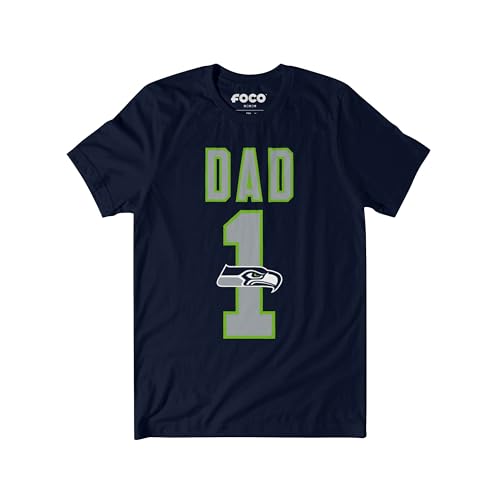 Image of FOCO NFL Mens NFL Team Logo Tee Shirt #1 Dad T-Shirt