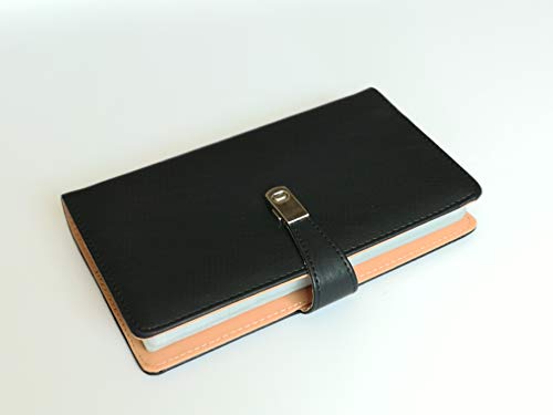 Office Business Card Organizer Book Folder Hold 240 Cards Portable Travel Credit Card Case PU Leather Booklet Holder (Black)