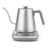 Hazel Quinn Gooseneck Electric Kettle - Precision Temperature Control, 2-Hour Keep Warm, 1200 Watts Fast Boiling, 304 Stainless Steel, 0.8L / 27oz for Tea and Coffee Brewing - Space Gray