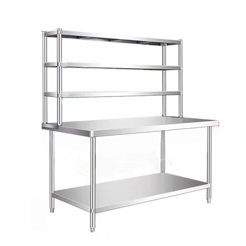 ステンレス調理台 、 ステンレス 作業台、 ステンレス製作業台、 業務用ステンレス作業台 、 厨房用ステンレス製5層作業台、 丸角デザイン ぶつかり、 耐荷重約300kg(120<em>60cm/47.2</em>23.6")