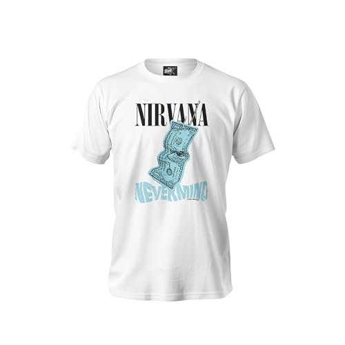 Camiseta para hombre Nirvana – Licencia oficial, blanco, XL