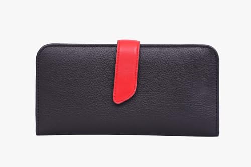 Handmade Genuine Leather Card Wallet for Women Credit Card Id Wallet | Cash Trifold Driver's License Safe Compact Size | Gift for Valentine Day | Father's Day | Birthday | Raksha Bandhan | Black2