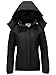 OutPro Winterjacke Damen Wasserdicht Skijacke Snowboardjacke Hooded Warm Dickes Gänsedaunenfutter Doppelte Seitentaschen Wanderjacke mit Reißverschluss für Outdoor-Aktivitäten Schwarz M