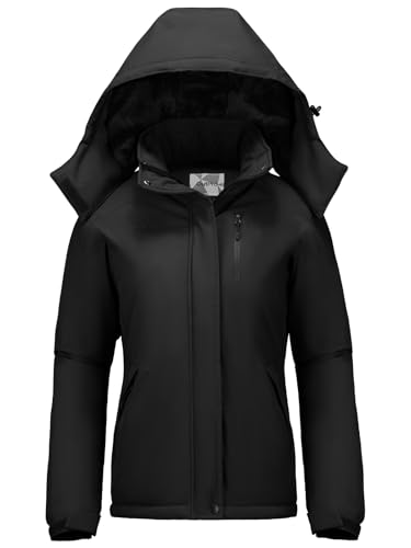 OutPro Winterjacke Damen Wasserdicht Skijacke Snowboardjacke Hooded Warm...