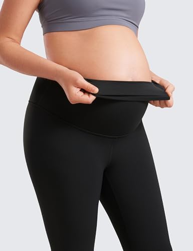CRZ YOGA Womens Butterluxe Maternity Leggings 25" - Workout Activewear Yoga Pregnancy Pants over the Belly Buttery Soft
