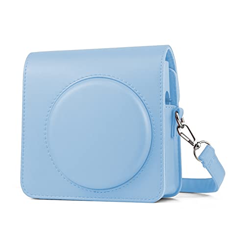 �J�����o�b�O For FUJIFILM InstaxSQUARESQ1�̏ꍇ ���g�� PU���U�[�J�����o�b�O �|�[�^�u�� �V�����_�[�X�g���b�v�t�� ����C�菝��h�� �J�����ی�P�[�X (�u���[)