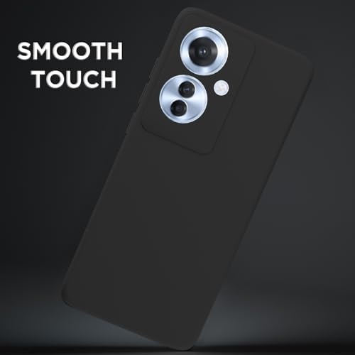 Image of Outlouders Back Cover for Oppo F25 Pro 5G | Camera Protection | Durable Soft Matte Silicone Bumper Case (Black)