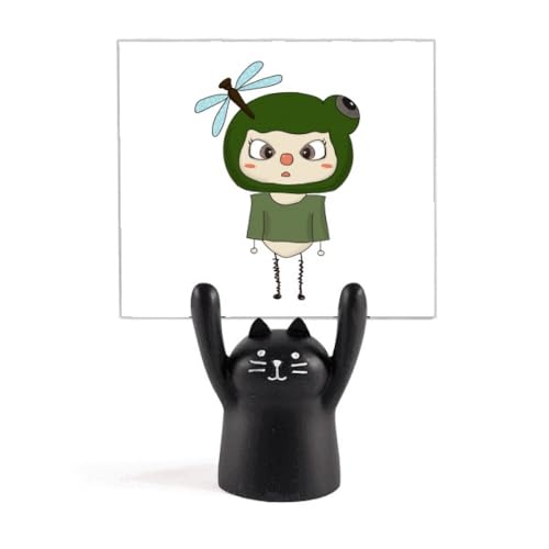 Memo holder chat noir et grenouille cartoon pour la décoration de table