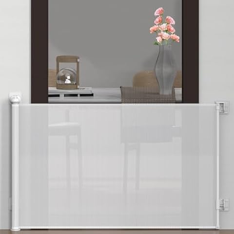 ALSOABA Retractable Baby Gates Extra Wide,120 Inches Extended Mesh Gates for Kids Or Pets，for Dogs Indoor Safety Gate Dog Gates for The House Extra Long Baby Gate f or Stairs Outdoor Large Pet Gate Cover