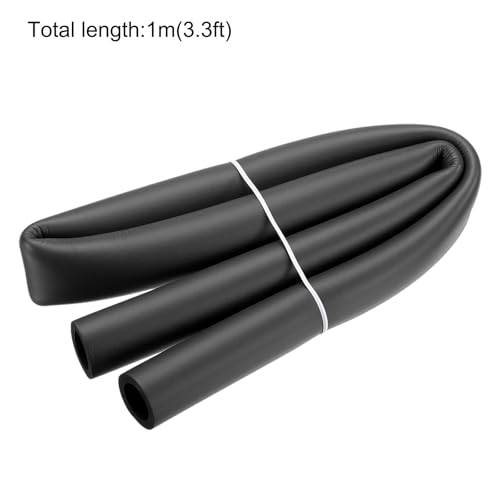 Image of uxcell Foam Tubing for Handle Grip Support, 22mm(7 /8 inch) ID 32mm(1 1 /4 inch) OD 1m Length Black