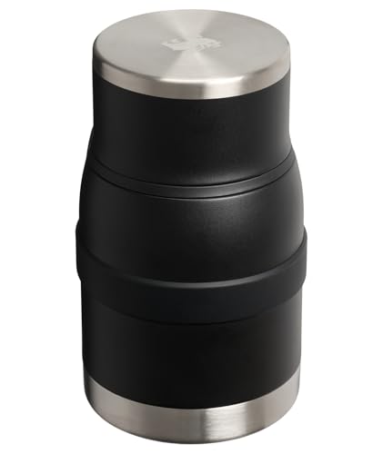 Image of STANLEY Adventure To-Go Food Jar and Spork 24 oz | Vacuum Insulated Food Container | Wide Mouth Screw On Lid | Packable for Travel | Stainless Steel with Leakproof Lid | BPA-Free | Black 2.0