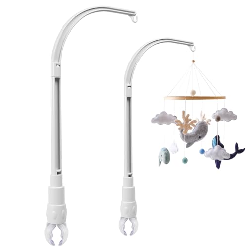Zithgen Soporte Móvil para Cuna de Bebé, Soporte para Cama de Bebé Cuna Soporte Campanilla Cuna Móvil Soporte Móvil Ajustable para Bebés Soporte de Campana de Cama para Colgar Campanillas Decoración