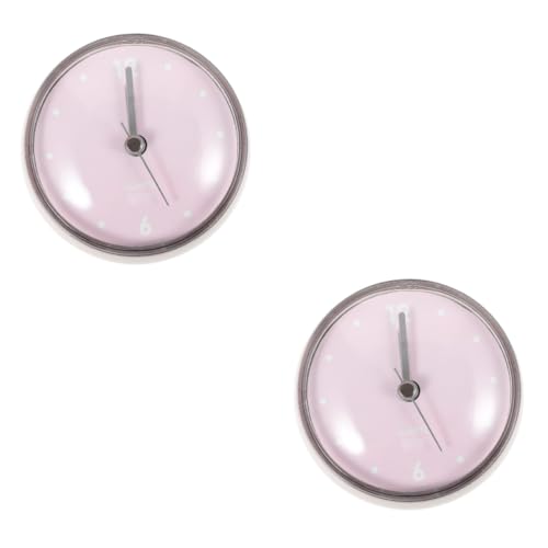 ULDIGI 2pcs Mini Shower Clock with Cup Battery Operated Wall Clock for Bathroom Office and Home Use Silent Non-Ticking Design
