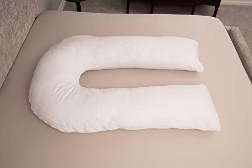 Deluxe Comfort U-Shaped Body Pillow - Inspired Letter U-Shaped Design - Total Body Length - Prenatal Pregnancy Pillow - Body Pillow, White #TOP4
