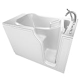 Safety Tubs SSA5230RS-WH Gelcoat Entry Series Walk-In Tub Soaker, 52 in x 30 in, White