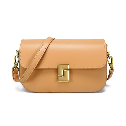 imeetu Soft Leather Crossbody Bag for Women, Top Handle Shoulder Bag Removable Shoulder Straps (Apricot Orange)