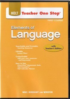 CD-ROM 2009 Holt Element of Language First Course Teacher's One Stop CD ROM Book