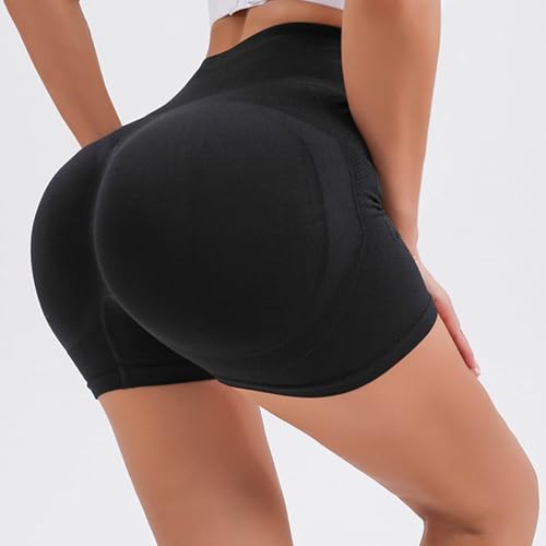 MINzYI Gym Shorts Women Scrunch Butt High Waisted Tummy Control Solid Workout Shorts Comfy Soft Yoga Running Athletic Shorts3