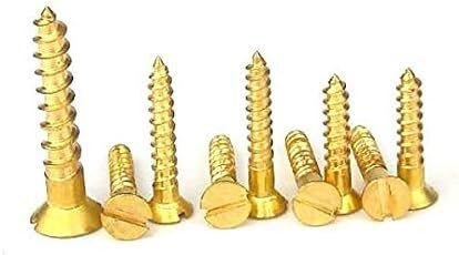M6 Brass Slotted Countersunk Head Self-Tapping Screws Flat Wood Screws Furniture Bolts 30mm-100mm Length - (Size: M6x40mm (10Pcs)) SCRW-194318 Kolloee