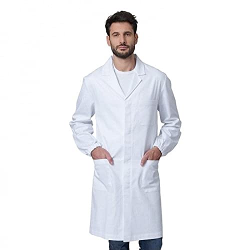 siggi Camice Uomo Labor, Colore Bianco, 100% Cotone Gabardine (S)