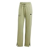 Cintura elástica con cordón adidas Mujer Signature Graphic Embroidery Fleece Straight Leg Pant, Tent Green, S