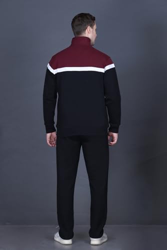 Image of GODFREY Zipper Track Suit For Man Winter Wear High Neck Cotton Tracksuit- Co ords For Men Regular Fit