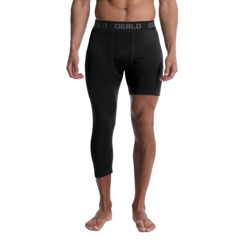 OEBLD Single Leg 3/4 Compression Tights - Unisex Basketball Leg Sleeve for Athletic Workouts