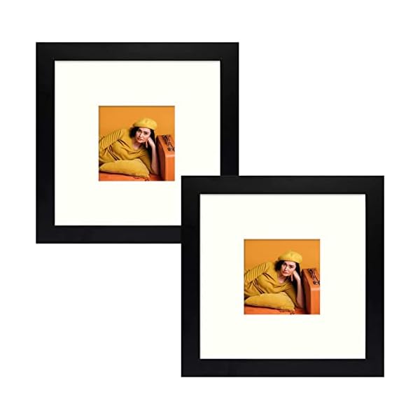 Frametory, Bilderrahmen – zum Ausstellen von Fotos mit elfenbeinfarbener Matte – Schwenkbare Tabs, Glasbreite Form…