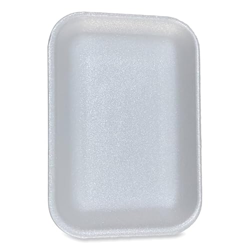 GEN Disposable Meat Trays, #2, 8.5 x 6.03 x 1.11, White, Foam, 500/Carton