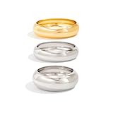 PREMIUM DESIGN: Wide chunky gold Bangles bracelet featuring a modern minimalist style perfect for contemporary fashion statements VERSATILE WEAR: Stackable bangle design allows for mixing and matching with other bracelets for a customized layered loo...