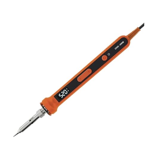 はんだごて セット USB 電気はんだごてセット 100W 温度調節可能 LCD 溶接ヒーター オン/オフスイッチ付き スマート電子はんだ付けキット DIYや修理に多目的に使える(Orange)