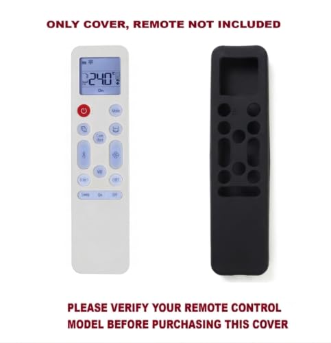 Image of Silicone Cover Compatible with LG Smart /Dual Inverter Air Conditioner Remote Control, Shockproof, Stylish, Easy to find in Darkness - Black-2