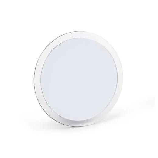 Jerdon Clear Portable Makeup Mirror - 9-Inch Diameter Makeup Mirror with Suction Cups and Vinyl Travel Case - 5X Magnification - JSC5