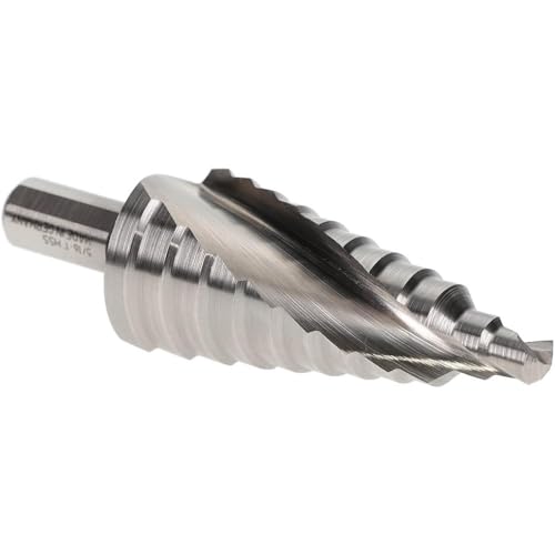 Hertel Step Drill Bit, 1, High-Speed Steel, 3/8" Shank Diameter, 13/32"-1" Cutting Diameter, Bright/Uncoated Finish, Round with Flats Shank, 1/8" Step Length