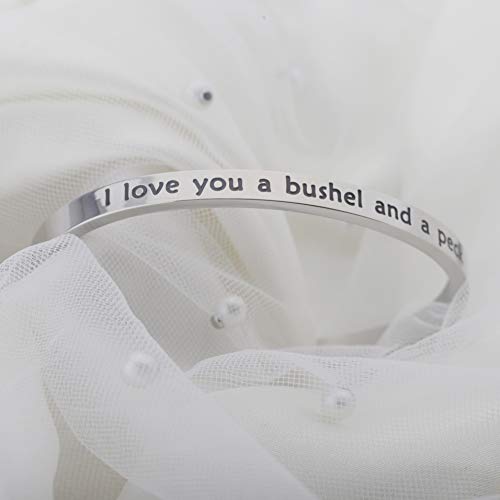 I Love You a Bushel and a Peck Cuff Bracelet Mother Daughter Bracelet Grandma Gift3