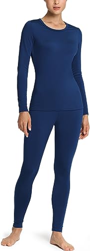 TSLA Women's Thermal Underwear Set, Soft Fleece Lined Long Johns, Winter Warm Base Layer Top & Bottom