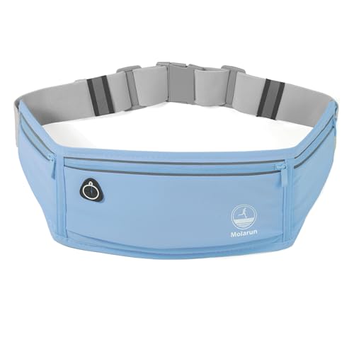 Image of Slim Running Belt Fanny Pack, Phone Holder Waist Pack Money Belt - Blue