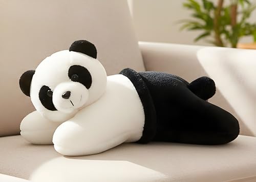 Image of Tickles Panda Soft Stuffed Plush Animal Bolster Pillow Cushion for Kids Boys & Girls Birthday Gift (Size: 40 cm Color: Black & White)