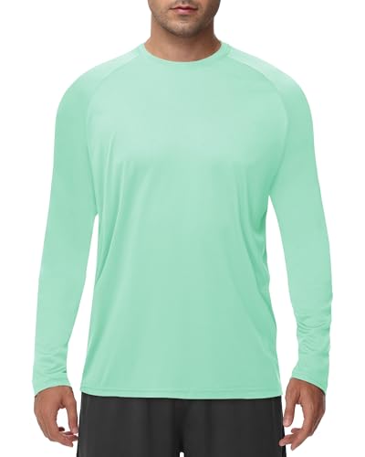 Image of Long Sleeve Shirts for Men - Quick Dry Moisture Wicking UV UPF Sun Protection T-Shirts for Fishing Workout Swim