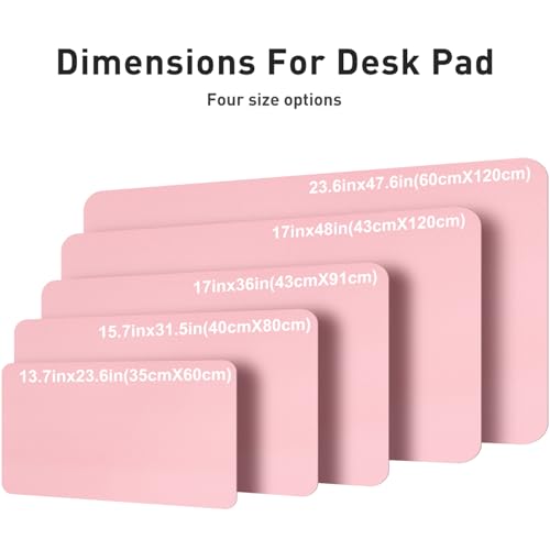 Image of Aothia Faux Leather Desk Mat - Large Mouse Pad, Non-Slip PU Leather Blotter, Waterproof Writing Surface for Office and Home (Fairy Pink, 47.2 inch x 23.6 inch)