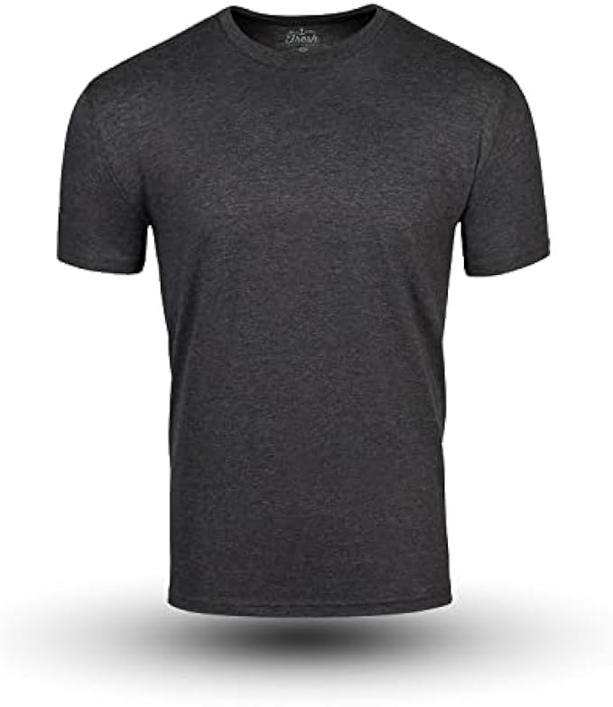 Fresh Clean Threads Charcoal T-Shirt for Men - Soft and Fit Mens T-Shirt - Cotton Poly Blend - Pre Shrunk Premium Tee