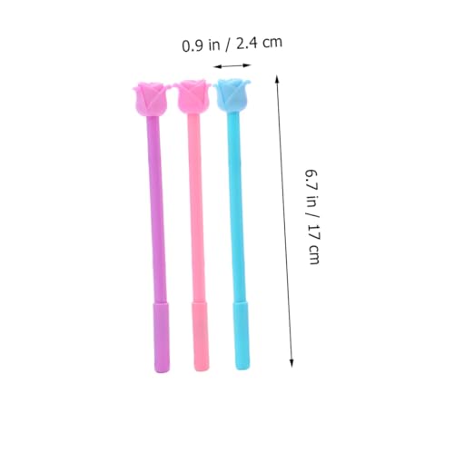 Baluue 12 bolígrafos de tinta gel 0.5mm flor rosa miniatura 2