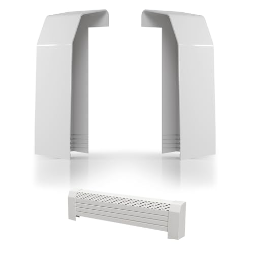 Weazinck 2-Pack End Caps for Baseboard Heater Covers, Plastic Left&Right End Caps, 4 Bottom Grooves for Adjusting Height, Fits Most Standard Baseboard Heaters, Easy to Cut and Set—Not for E-Heaters
