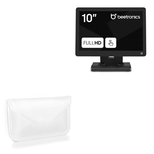 BoxWave Case Compatible with Beetronics 10TS7 - Elite Leather Messenger Pouch, Synthetic Leather Cover Case Envelope Design - Ivory White