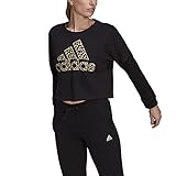 adidas womens Leo Graphic Sweatshirt Black Large