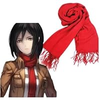 Kraja Foulard Rojo para Disfraz de Mikasa Ackerman Bufanda
