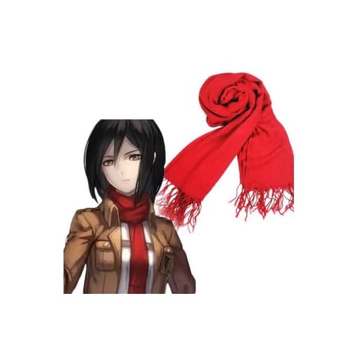 Kraja Foulard Rojo para Disfraz de Mikasa Ackerman Bufanda Cosplay para los Fans de Ataque Gigante