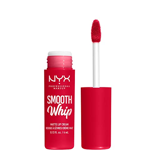 NYX PROFESSIONAL MAKEUP Smooth Whip Matte Lip Cream, Long Lasting, Moisturizing, Vegan Liquid Lipstick - Cherry Crème (Classic Red)