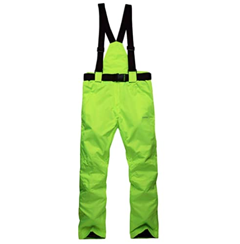 Mitef Adult's Ski Pants Warm Padded Windproof Waterproof Snowboard Pants, Fluorescent Green, XXL